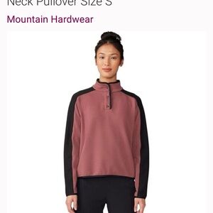 Mountain Hardwear Women's Pink and Black Cowl Neck Sweater
